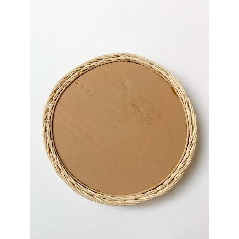Studio Decor Woven Round Wall Mirror - Natural Tan